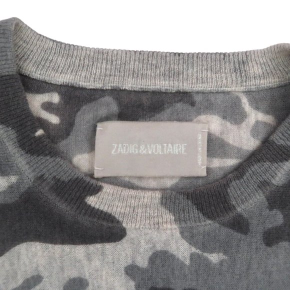 ZADIG & VOLTAIRE Camo print Cashmere sweater sz XS - Picture 4 of 7